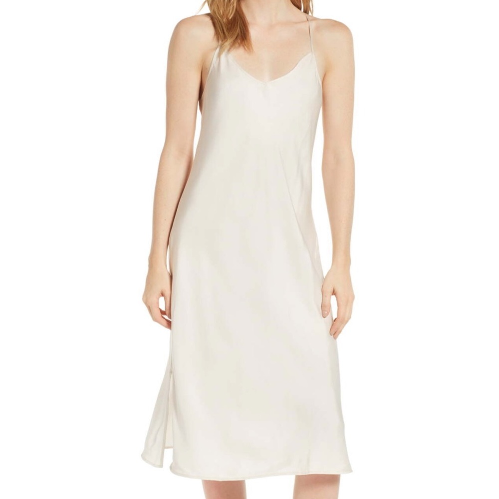 Lou & Grey Shimmer Twill Slip Dress NWT